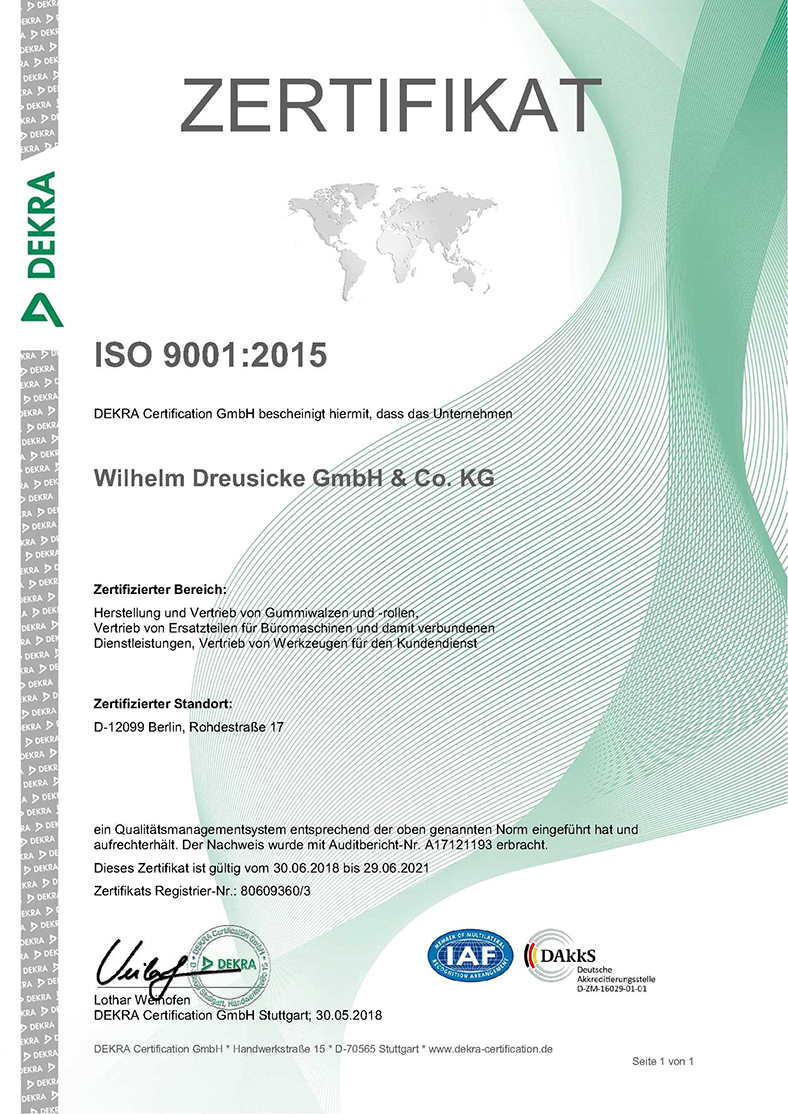 Dreusicke Zertifizierung ISO 9001